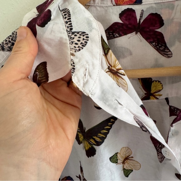 Equipment Femme Silk & Cotton Butterfly Button Down Shirt Small - Picture 3 of 10